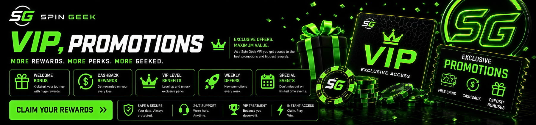 SpinGeek casino and sportsbook promotional banner